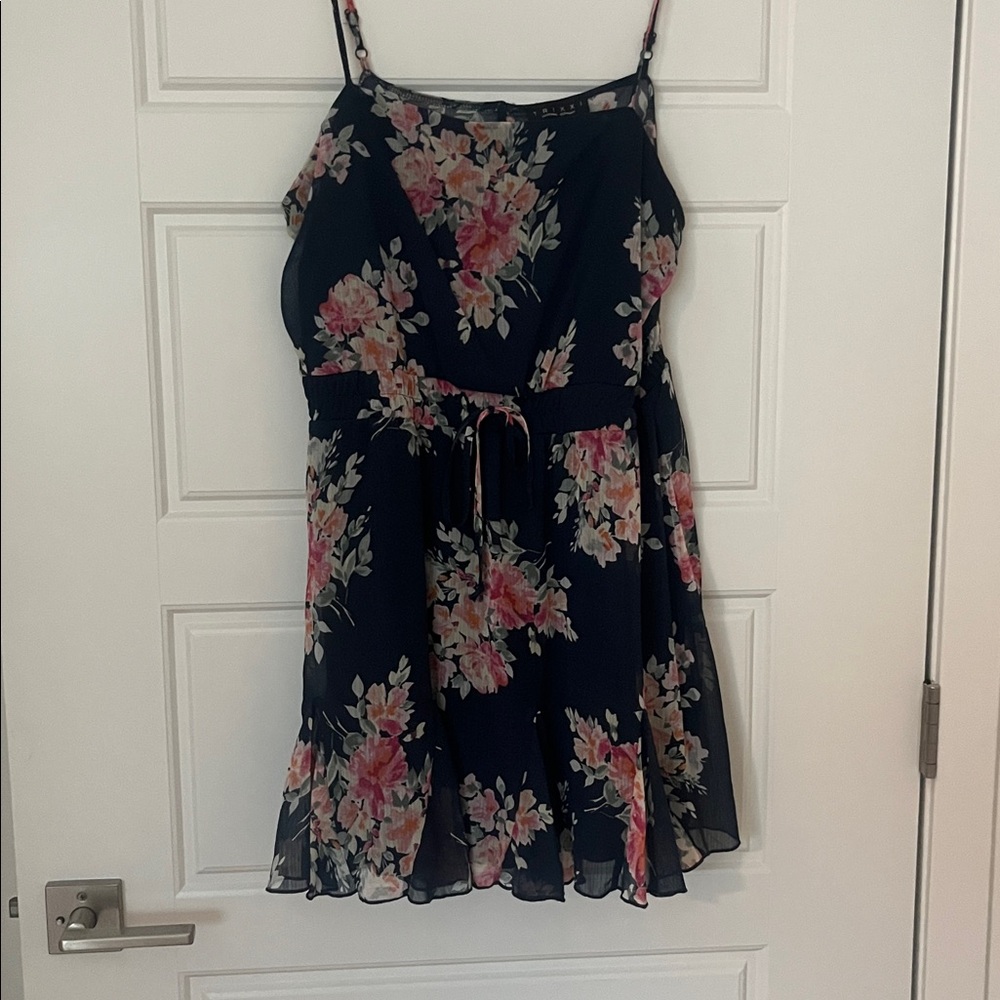 Francesca’s Navy Dress with Floral Design